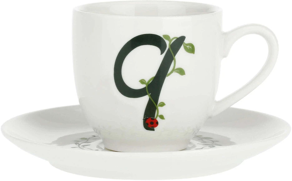 LA PORCELLANA BIANCA SOLOTUA Puodelis ir lėkštė 90 ml, Pattern Q