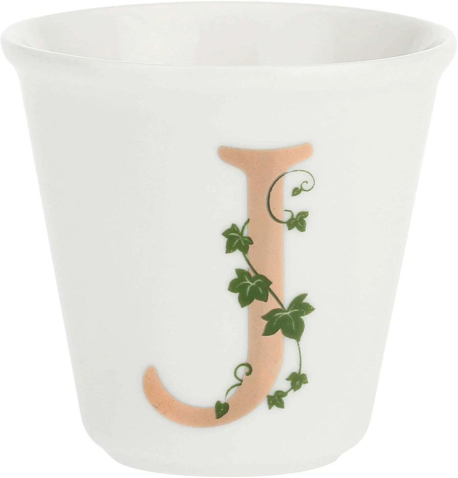 LA PORCELLANA BIANCA UNICO puodelis su šaukštu 75 ml, Pattern J