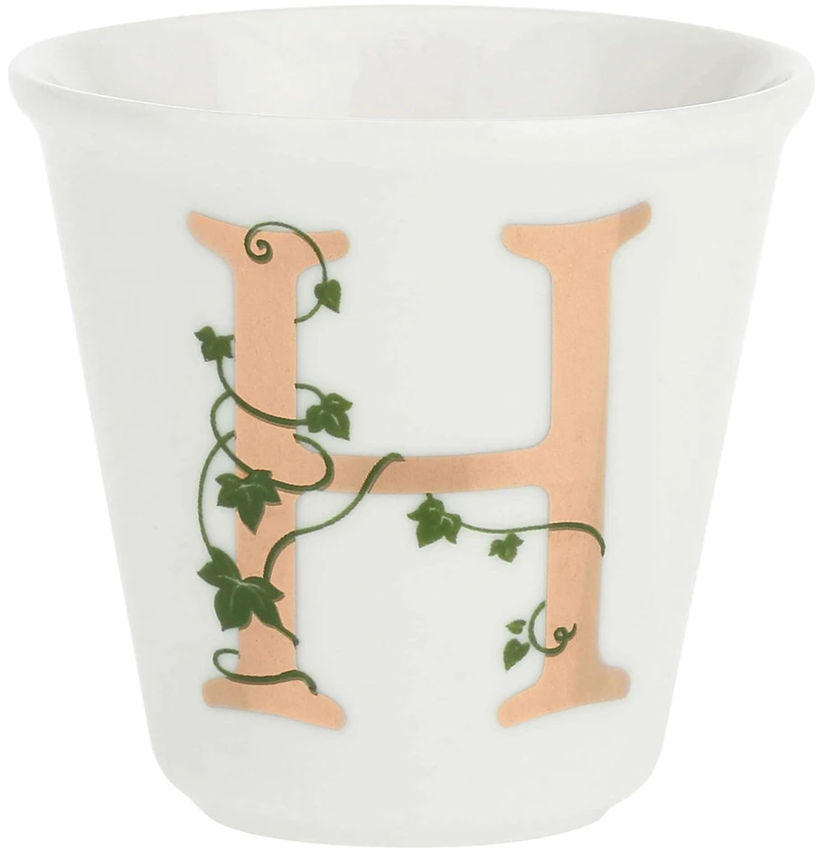 LA PORCELLANA BIANCA UNICO puodelis su šaukštu 75 ml, Design H