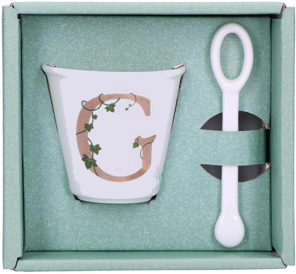 LA PORCELLANA BIANCA UNICO puodelis su šaukštu 75 ml, Design G