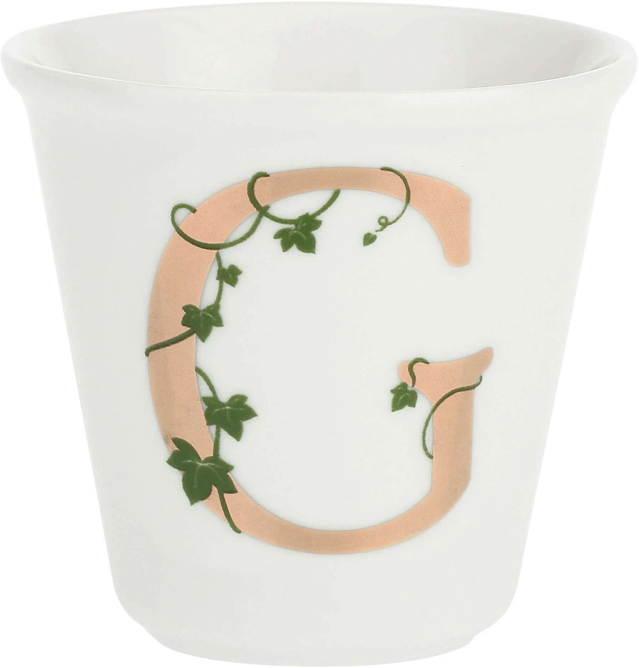 LA PORCELLANA BIANCA UNICO puodelis su šaukštu 75 ml, Design G
