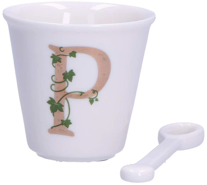 LA PORCELLANA BIANCA UNICO puodelis su šaukštu 75 ml, Pattern P
