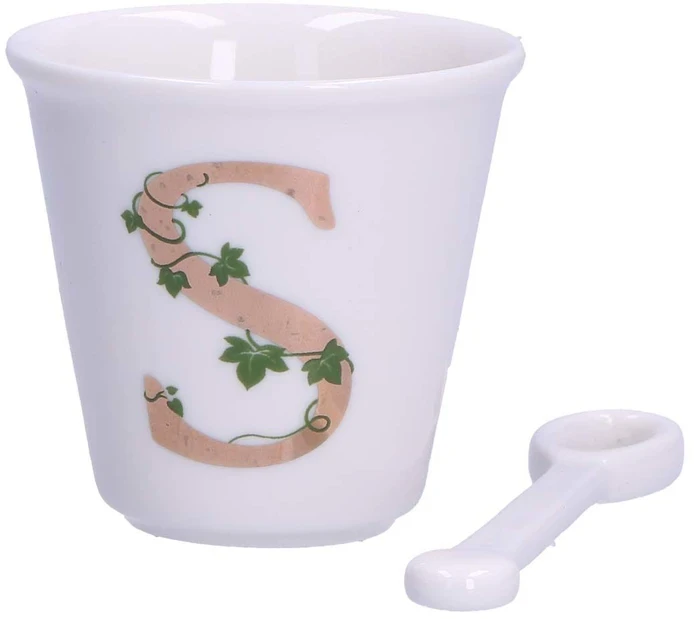 LA PORCELLANA BIANCA UNICO puodelis su šaukštu 75 ml, Pattern S