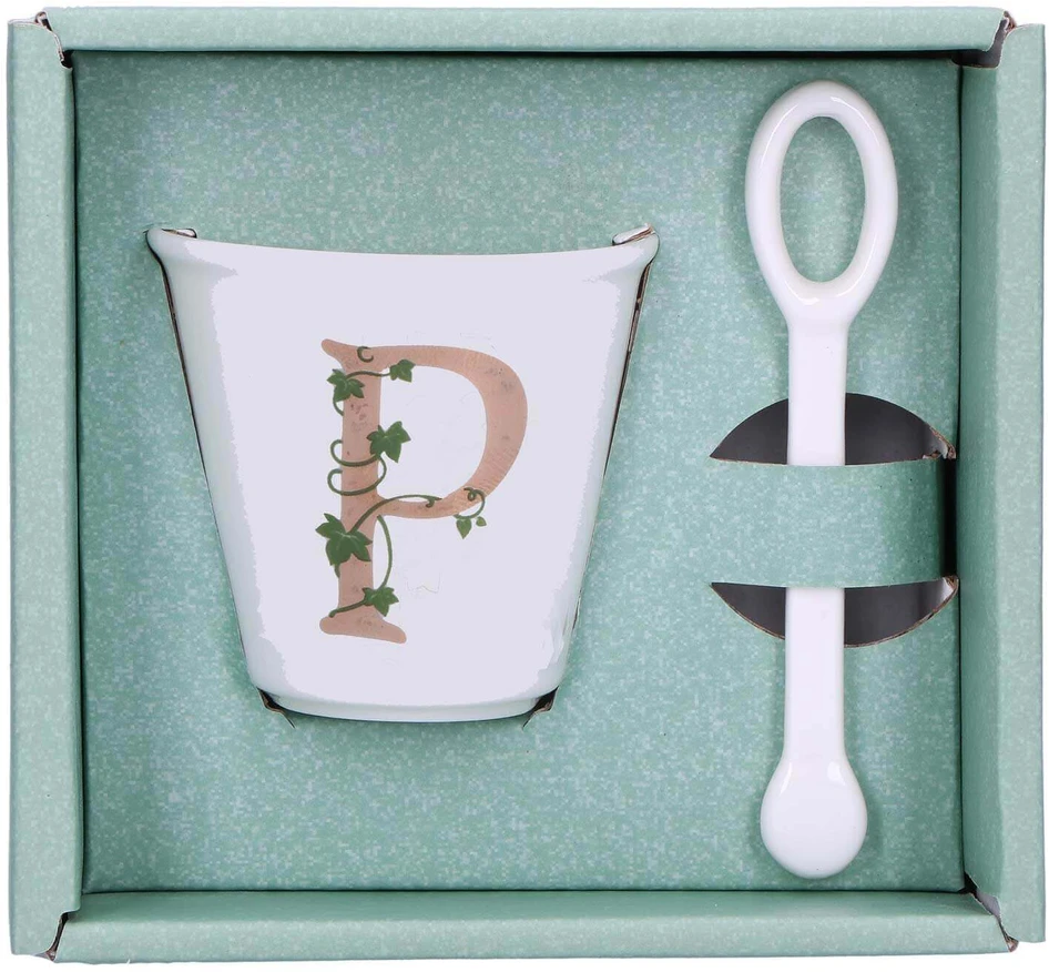 LA PORCELLANA BIANCA UNICO puodelis su šaukštu 75 ml, Pattern P