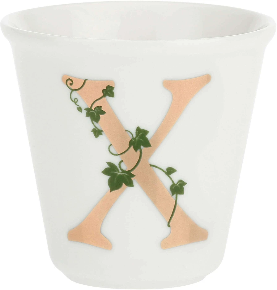 LA PORCELLANA BIANCA UNICO puodelis su šaukštu 75 ml, modelis X