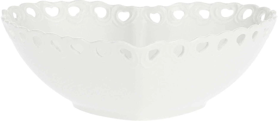 LA PORCELLANA BIANCA VALENTINO Dekoruotas širdies dubuo, 20 cm