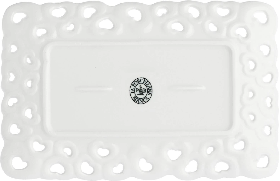 LA PORCELLANA BIANCA VALENTINO Dekoruotas serviravimo padėklas 20 x 13 cm