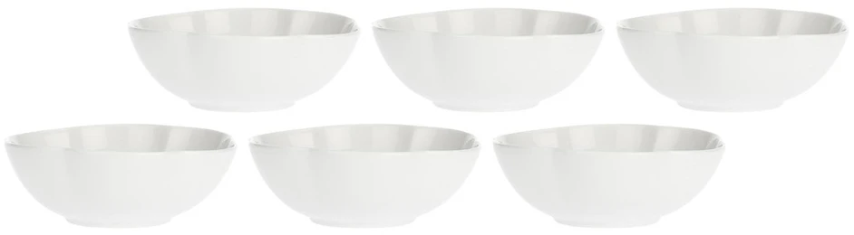 La Porcellana Bianca 6 mažų apvalių villadeifiori dubenėlių rinkinys – baltos spalvos, 15 cm