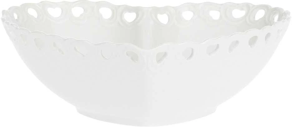 LA PORCELLANA BIANCA VALENTINO Dekoruotas širdies dubuo, 20 cm