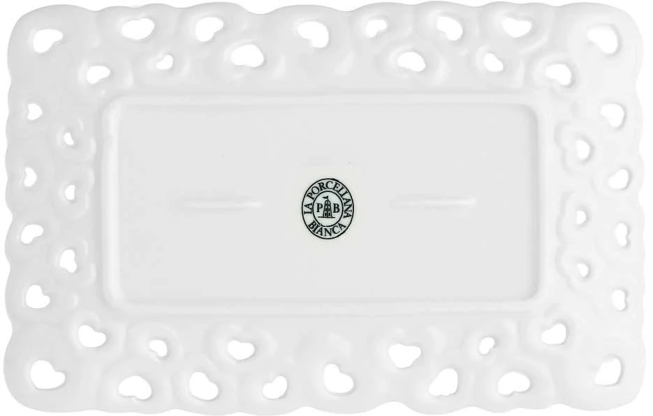 LA PORCELLANA BIANCA VALENTINO Dekoruotas serviravimo padėklas 20 x 13 cm