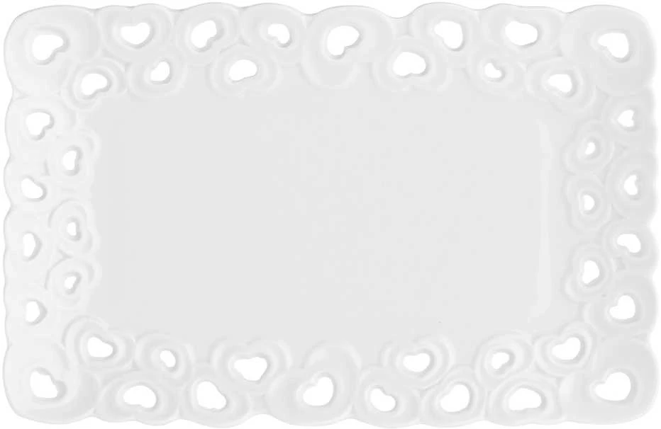 LA PORCELLANA BIANCA VALENTINO Dekoruotas serviravimo padėklas 20 x 13 cm
