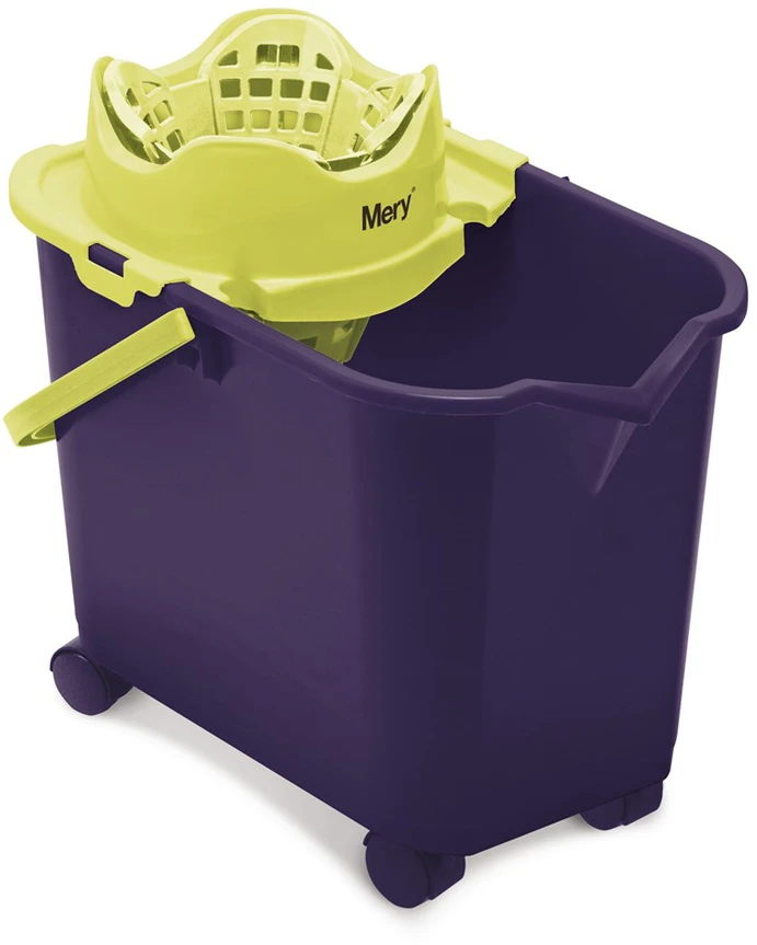 MERY Stačiakampis kibiras ant ratų su spaustuku, 20 ltr