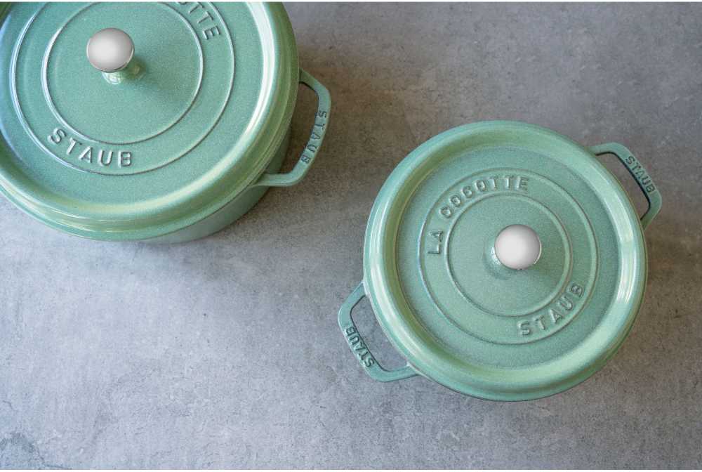 Staub Mini Cocotte mini apvalus ketaus puodas 250 ml, mėtų