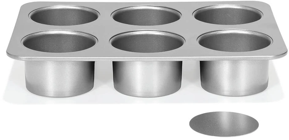 PATISSE Sidabrinis-TOP Forma 6 mini sūrio pyragams su nuimamu dugnu