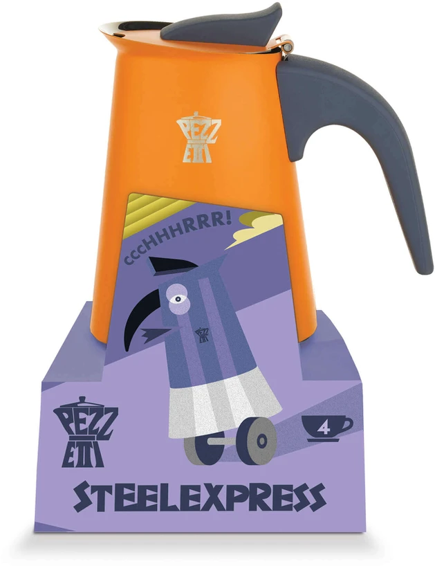 Pezzetti Steelexpress oranžinis kavinukas su pakuote
