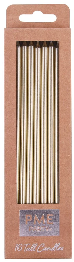 PME 16 aukštų žvakių rinkinys su 18 cm aukso stovais