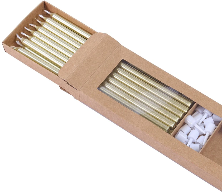 PME 16 aukštų žvakių rinkinys su 18 cm aukso stovais