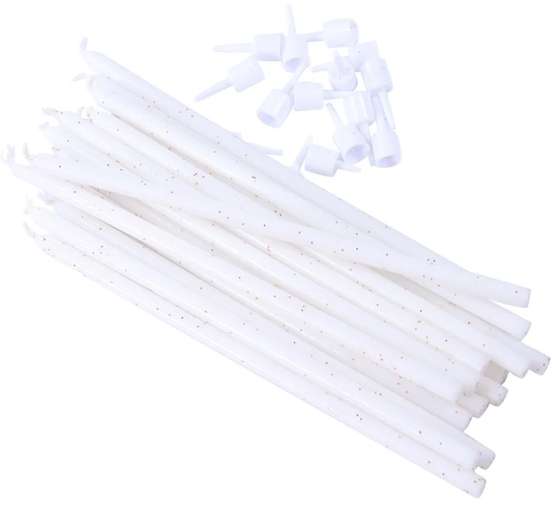 PME 16 aukštų žvakių rinkinys su stovais 18 cm baltos spalvos