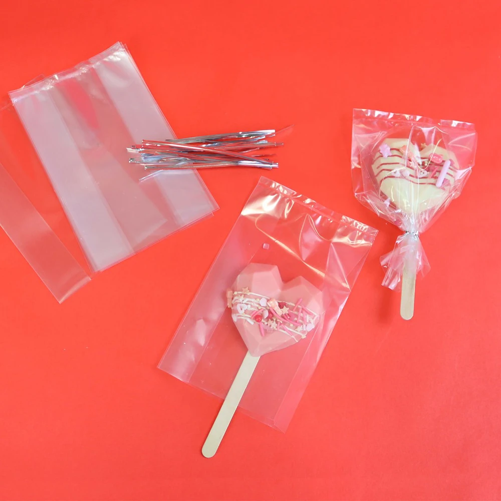 PME Cake Pop maišelių rinkinys su sidabriniais kaspinėliais