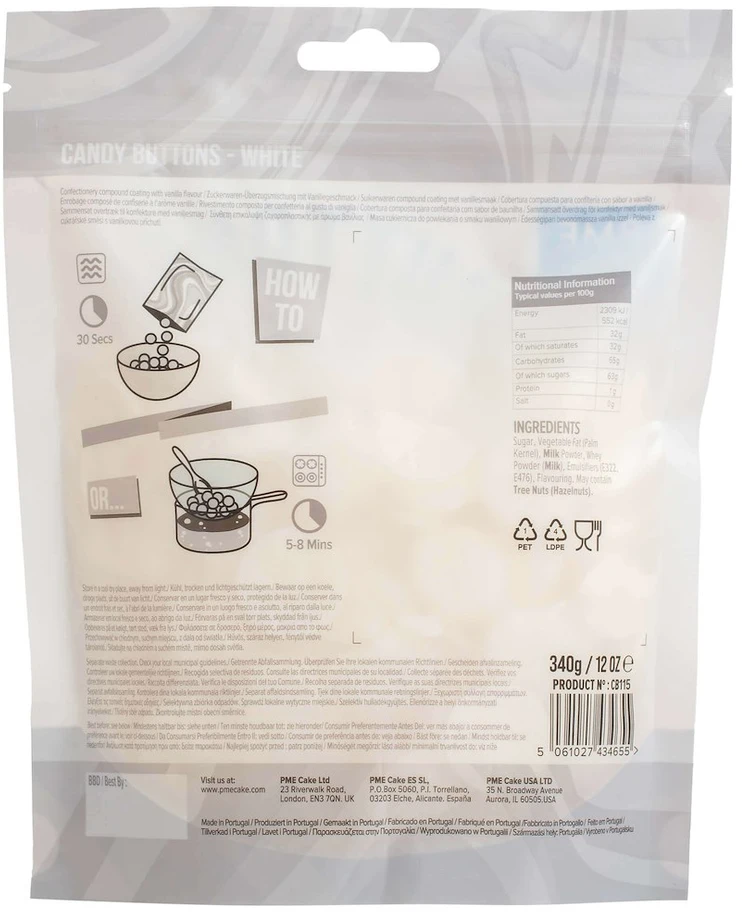 PME cukraus pastilės dekoravimui 340 g, baltos