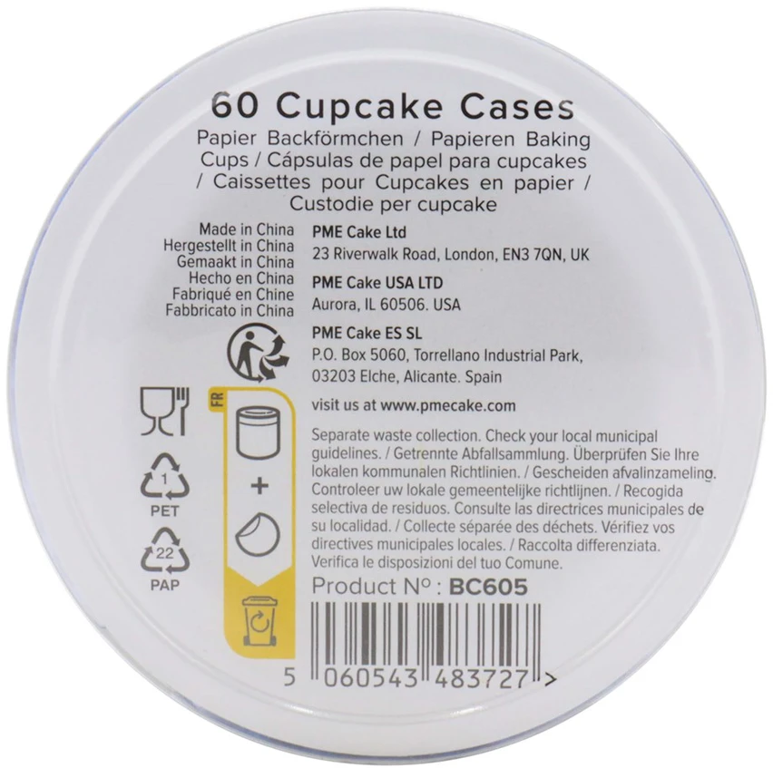 PME Cupcake kepimo puodeliai (60 vnt.) Mėlyni