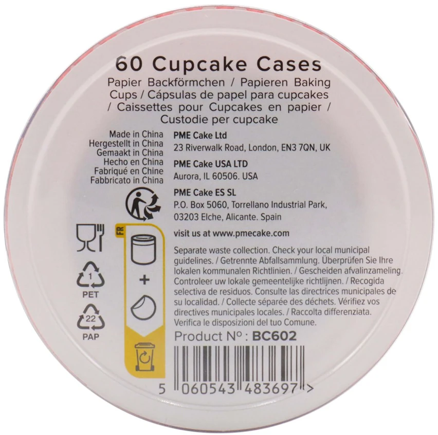 PME Cupcake kepimo puodeliai (60 vnt.) Raudona