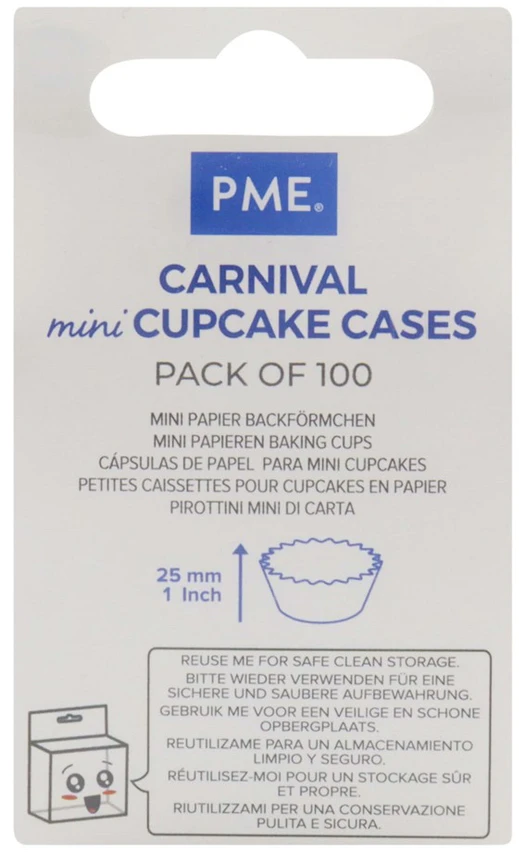 PME Cupcake Liners (100 vienetų) kelių spalvų