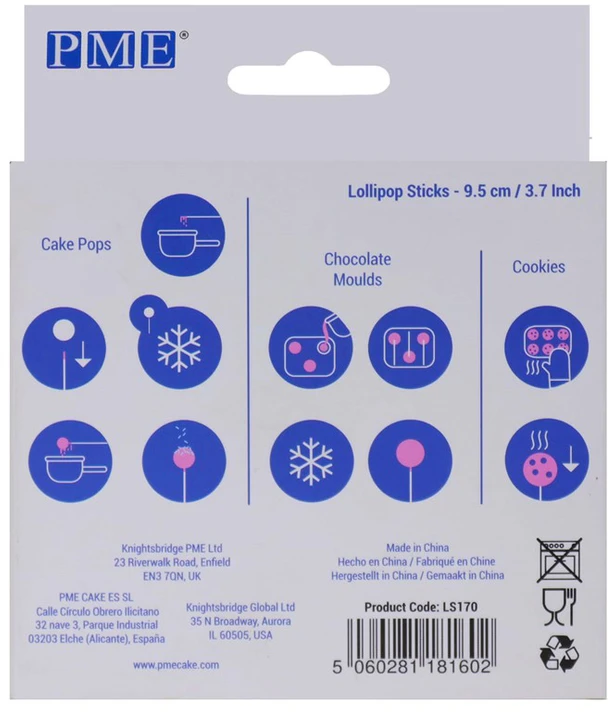 PME Lollipop Sticks (75 vnt.) 9,5 cm