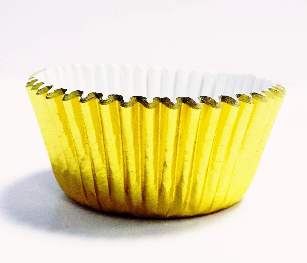 PME Metaliczne mini papilotki na muffinki (45 vnt) auksinė