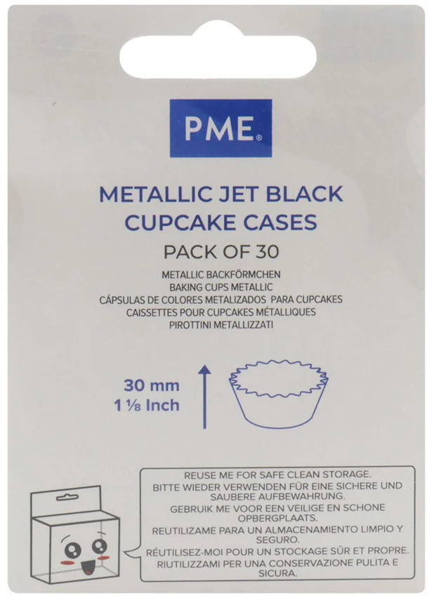 PME metaliniai keksiukų įdėklai (30 pak.) Juodi