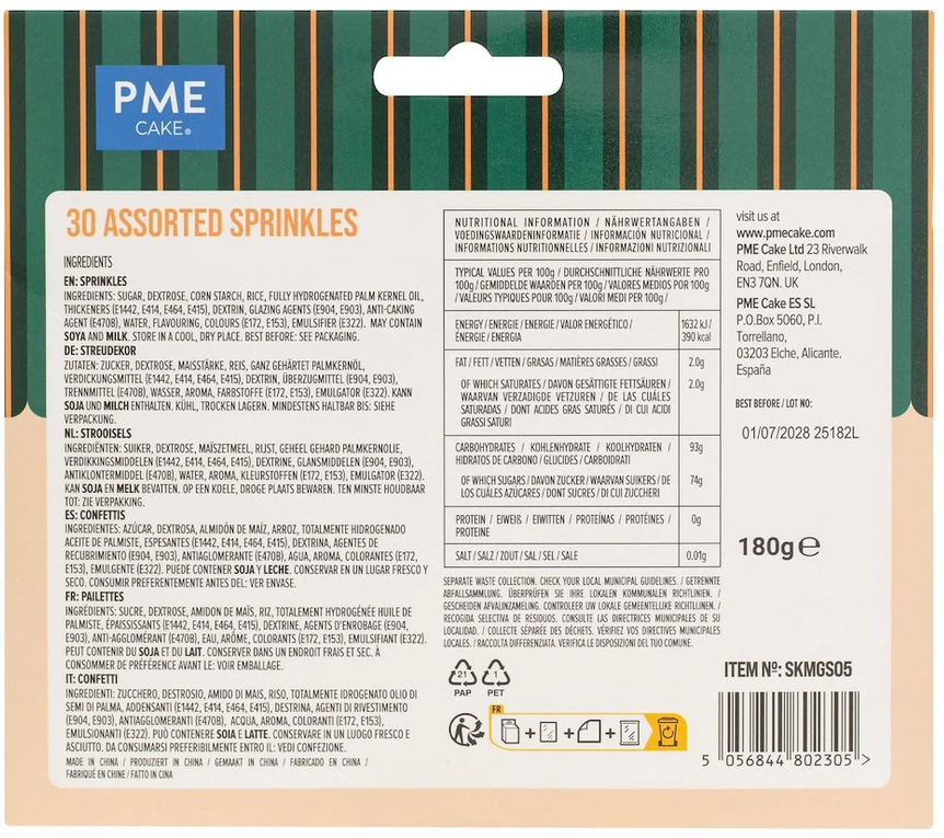PME metalinių pabarstukų rinkinys 30 vnt. 180 g