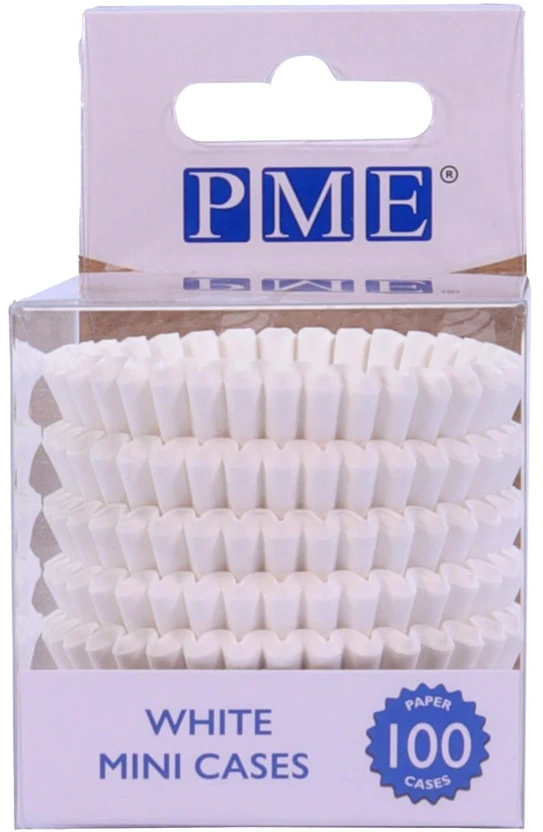PME Mini Cupcake kepimo puodeliai (100 vnt) Baltos spalvos