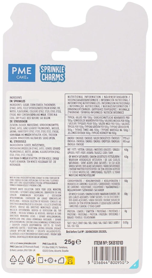 PME Posypka cukrowa tęczowy alfabet 25 g