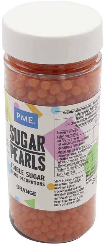 PME Sugar dekoratyviniai perlai 100 g apelsinų