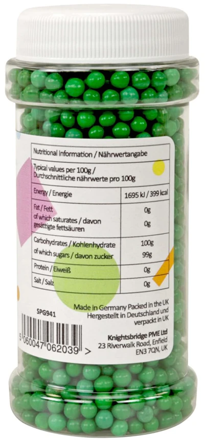 PME Sugar dekoratyviniai perlai 100 g žali