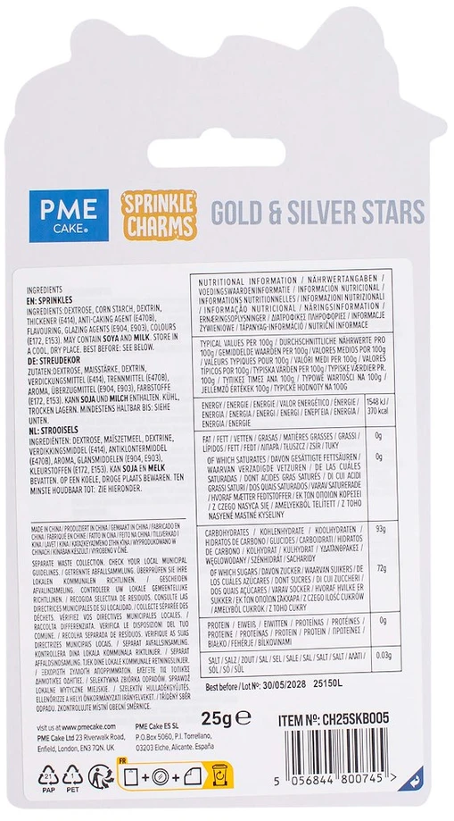 PME kalėdiniai žvaigždės formos pabarstukai 25g