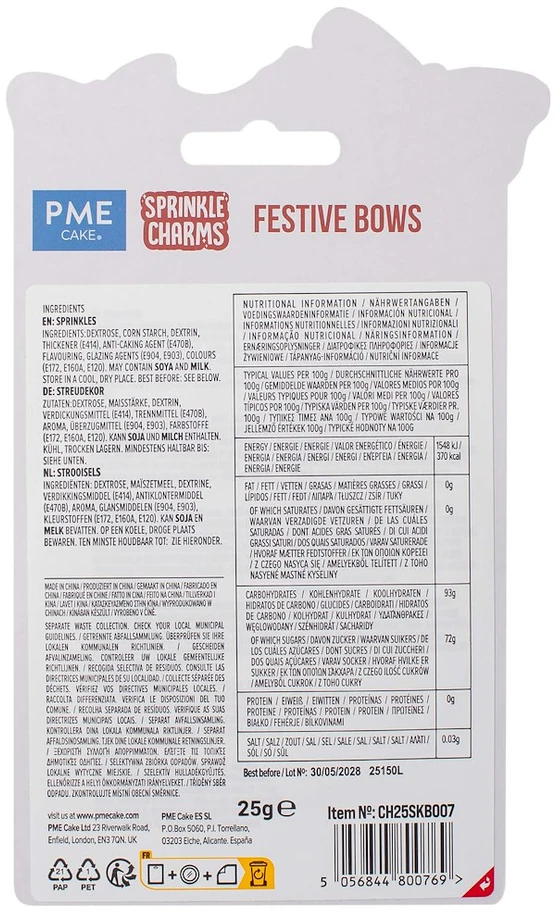 PME Świąteczna posypka w kształcie kokardki 25 g