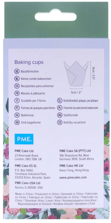 PME Tulip bandelės puodeliai - baltos gėlės (24 vnt.)