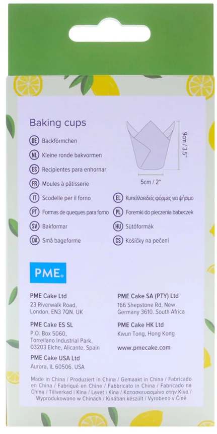 PME Tulip bandelės puodeliai - citrinos motyvas (24 vnt.)
