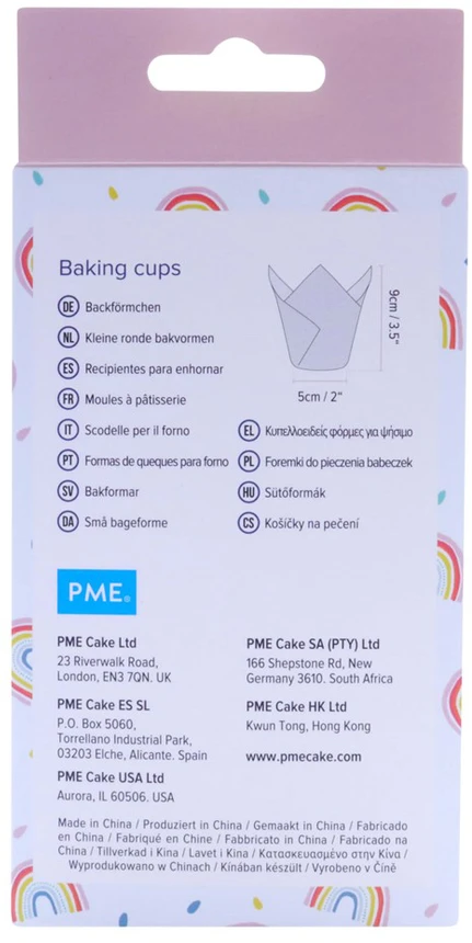 PME Tulip keksiukų įklotai su vaivorykštės motyvais (24 vnt.)