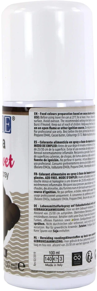 PME Velvet kakavos sviesto purškiklis 100 ml rudas