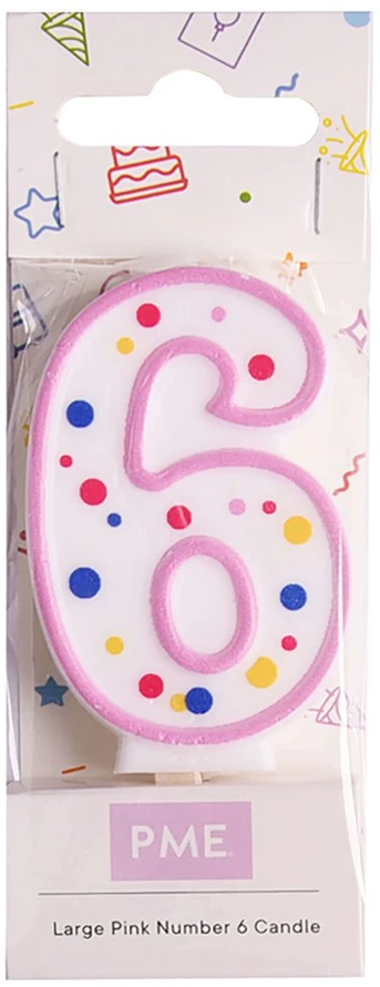 PME Žvakė numeris 6, rožinė