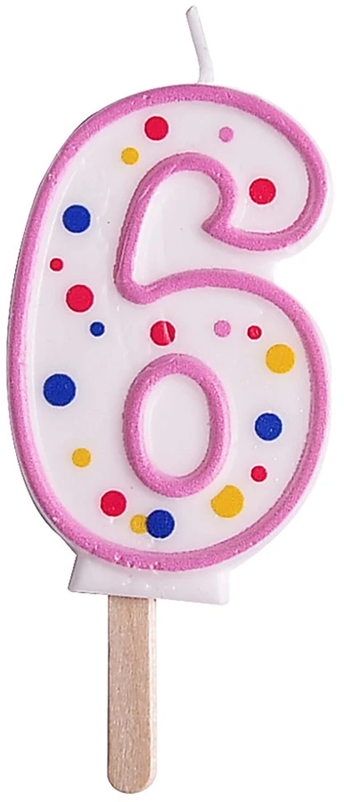 PME Žvakė numeris 6, rožinė
