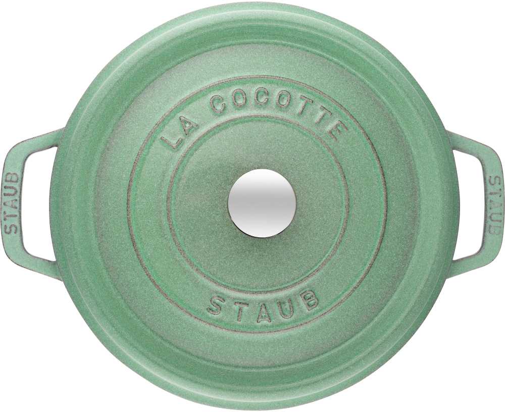 Staub apvalus ketaus puodas - 2,6 ltr, mėtinis