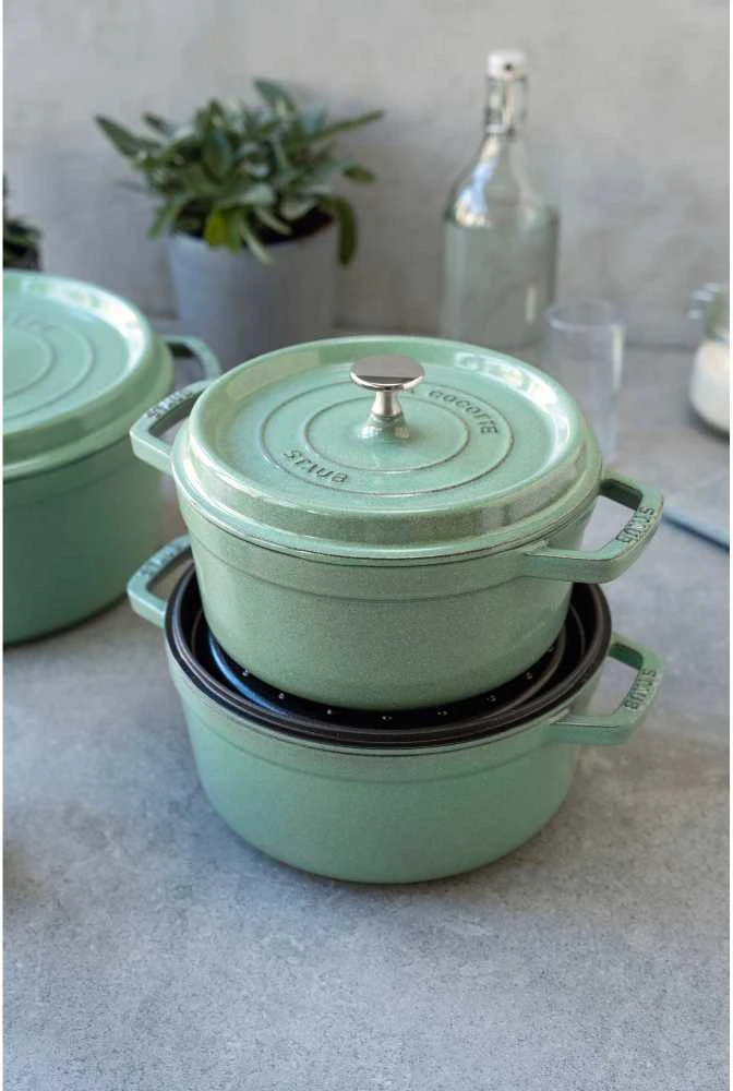 STAUB LA COCOTTE Apvalus ketaus puodas, 3,8 ltr, mėtų