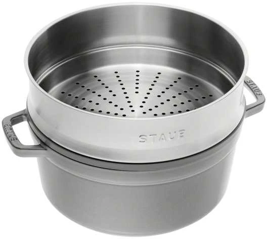 Zwilling STAUB La Cocotte 40508-819-0 apvalus ketaus puodas su įdėklu – 3,8 l, grafito spalvos