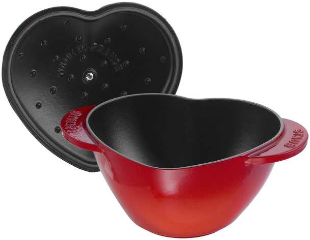 Staub ŠIRDIES FORMOS KETUS PUODAS 3 L – EMALINIS – RAUDONAS – MIAMIO