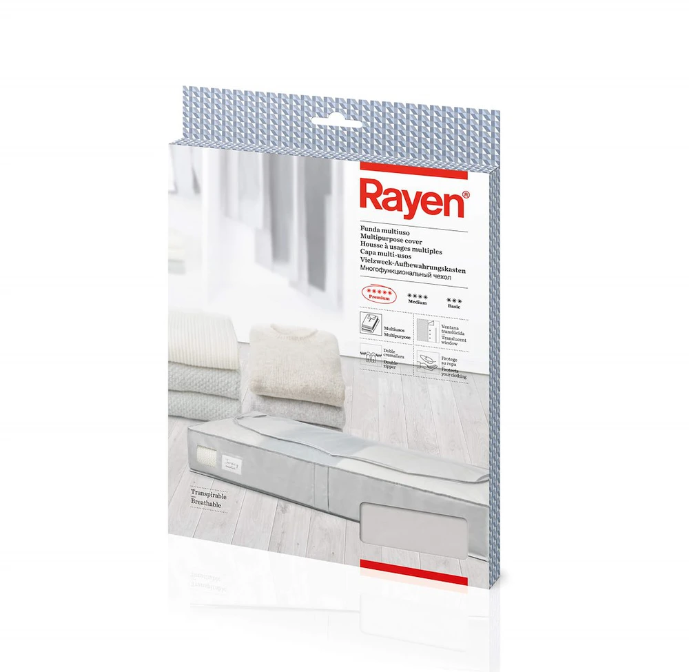 Medžiaginis rūbų krepšys Premium Rayen 103x16x45cm pilkas