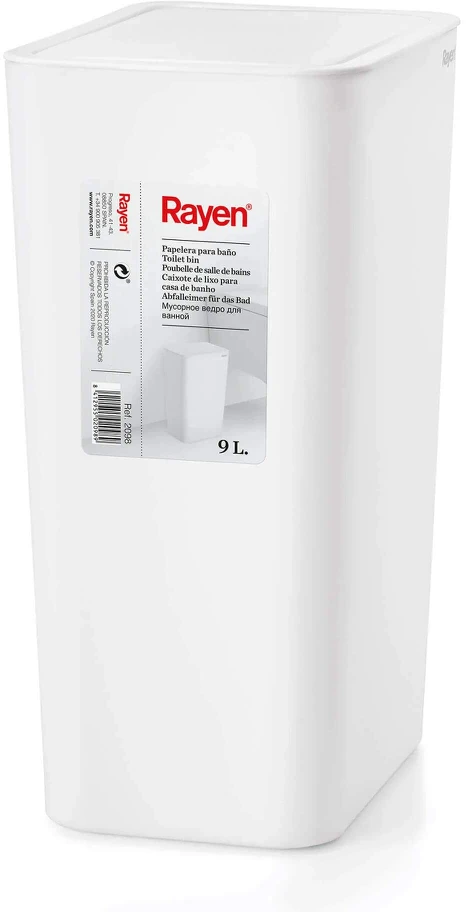 Šiukšlių dėžė RAYEN, baltos sp., 9 L