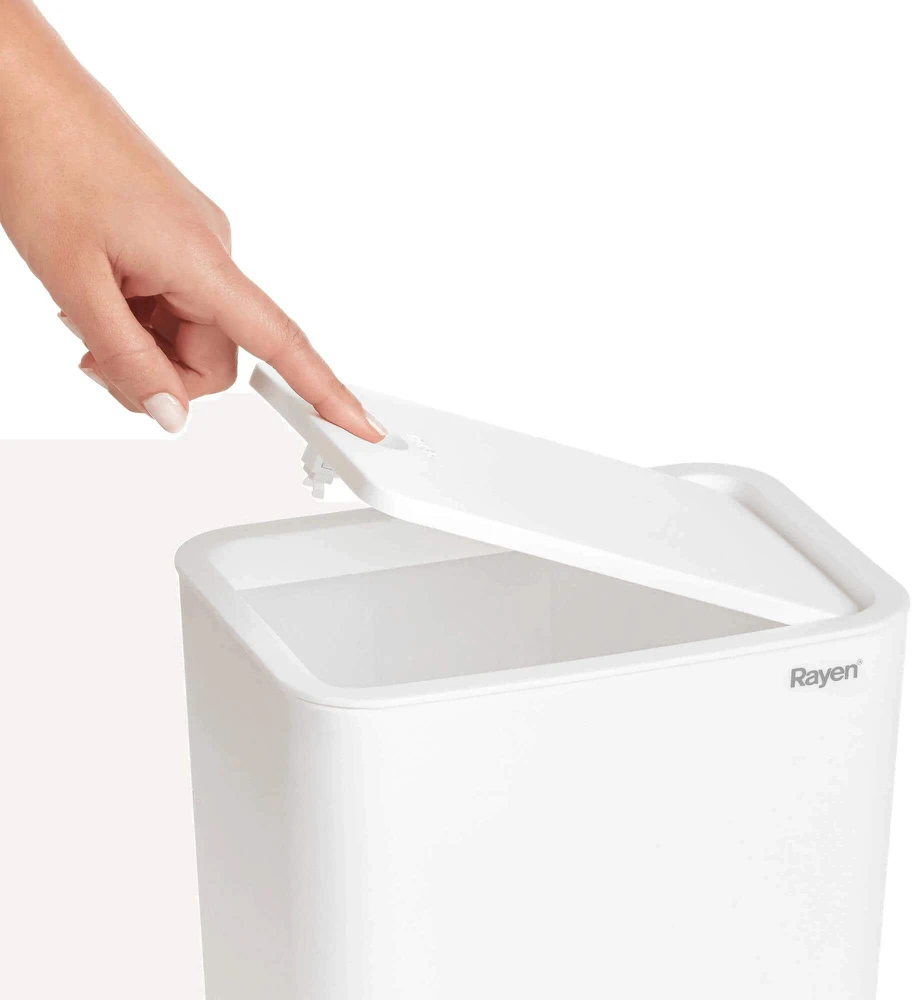 Šiukšlių dėžė RAYEN, baltos sp., 9 L
